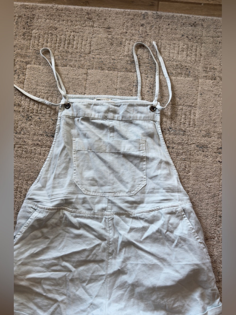 Billabong White Cotton Romper Overalls